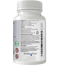 Simply Pure Zinc Picolinate Capsules 30mg x 90, with Added Copper, Gluten Free, GM Free, Vegan