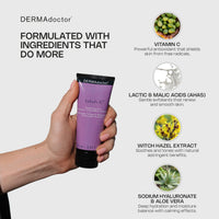 DERMAdoctor Kakadu C Brightening Daily Cleanser – 3-in-1 Vitamin C Face Wash, Toner & Makeup Remover for Dull, Uneven Skin – Soap-Free Hydrating Gel – 210 Millilitres (DR-KCDC7)