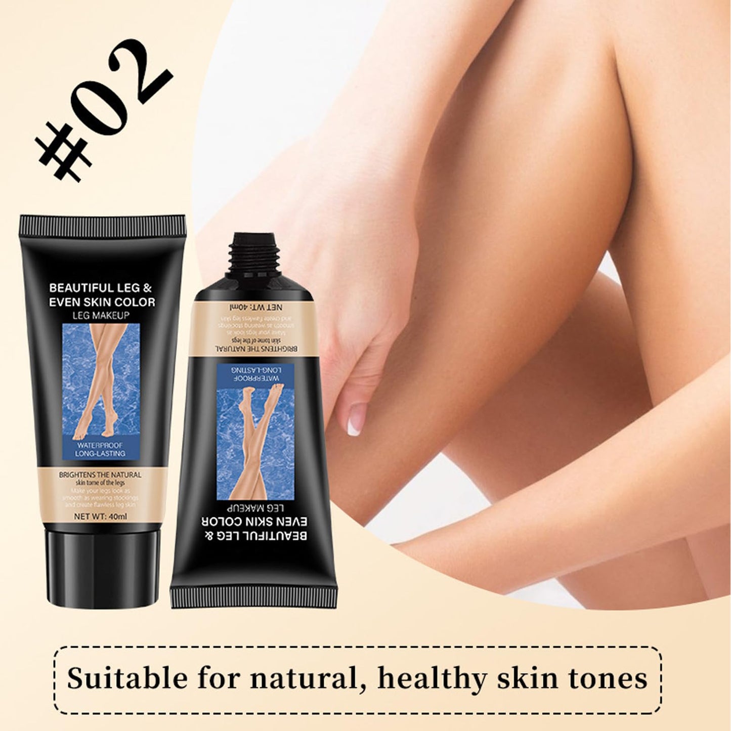 HERBENJOY Leg Makeup, Body Coverage Perfector Waterproof Long Lasting No Transfer Tattoo Cover Up Makeup To Cover Veins, Leg and Body Concealer for Mature Skin, Brightens The Natural Skin, #02 Medium