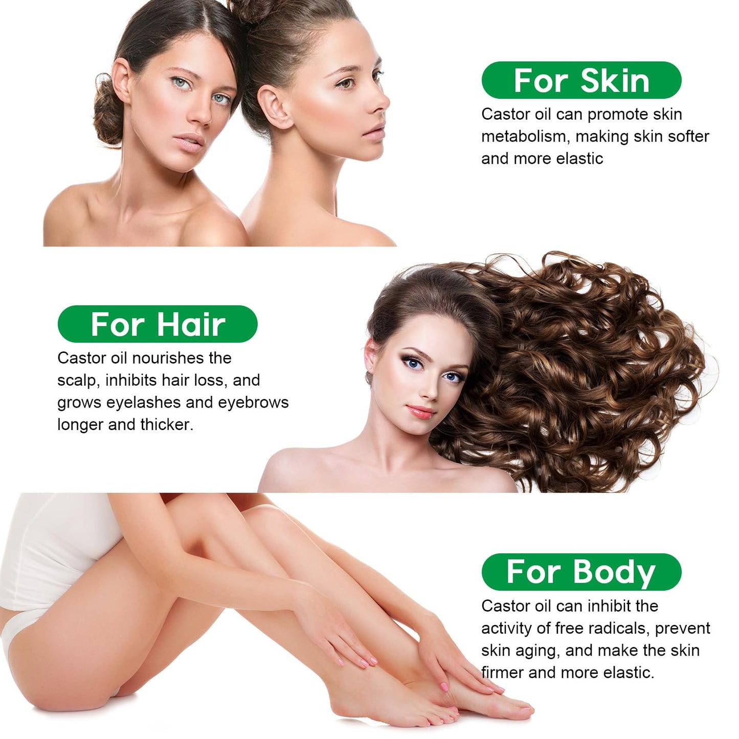 NBXINSLF 2Pack Jamaican Black Castor Oil for Hair Growth,Thicker Eyelashes & Eyebrows,Organic Castor Oil for Face,Body & Skin,100% Pure Cold Pressed Black Castor Oil,Hair Nourishing Oil