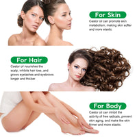 NBXINSLF 2Pack Jamaican Black Castor Oil for Hair Growth,Thicker Eyelashes & Eyebrows,Organic Castor Oil for Face,Body & Skin,100% Pure Cold Pressed Black Castor Oil,Hair Nourishing Oil