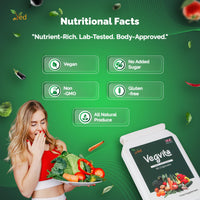 Ved VED Balance of Veggies Supplements, Fresh Superfood Formula with Vitamins and Minerals from Vegetables, 90 Vegan Capsules (Pack of 1)