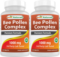 Best Naturals Bee Pollen Complex 1000 Mg 120 Tablets (120 Count (Pack of 2))