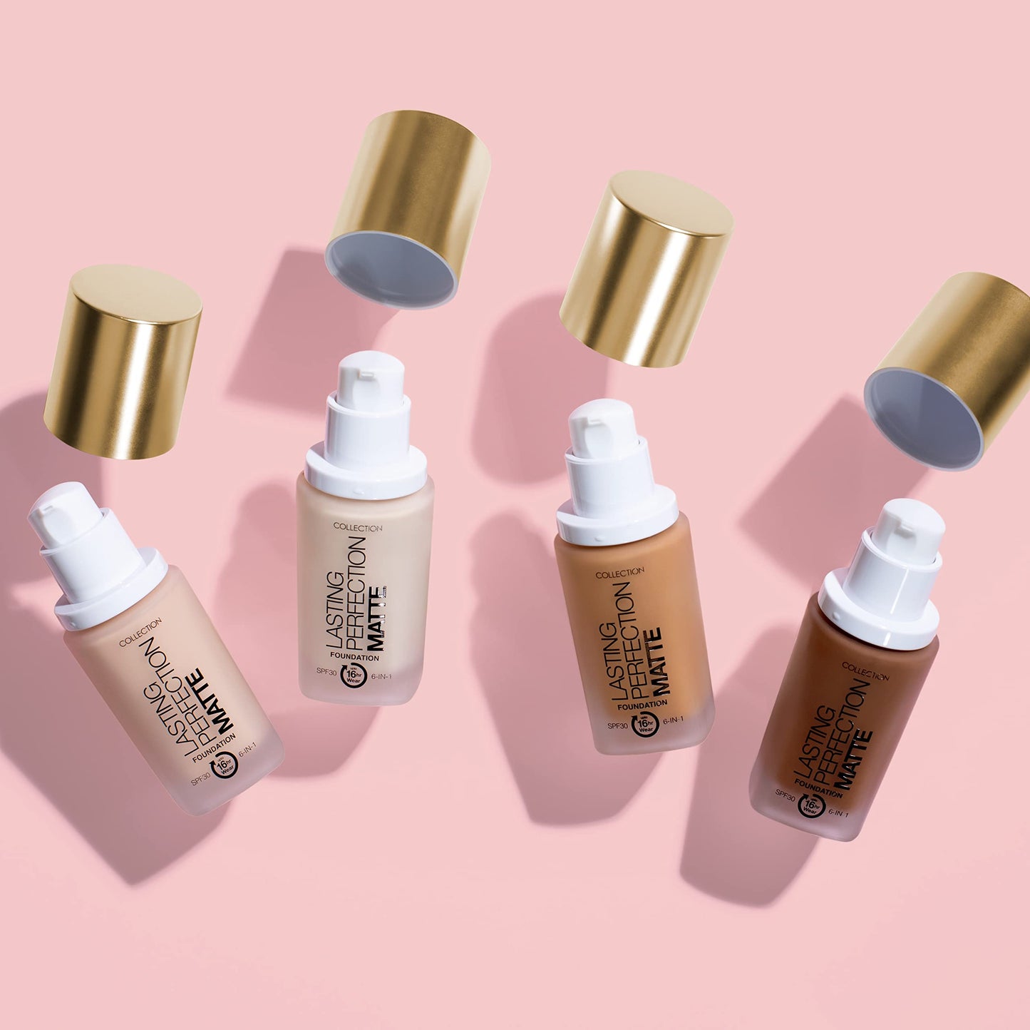 Collection Cosmetics Lasting Perfection Matte Foundation, Full Coverage, 27ml, Toffee