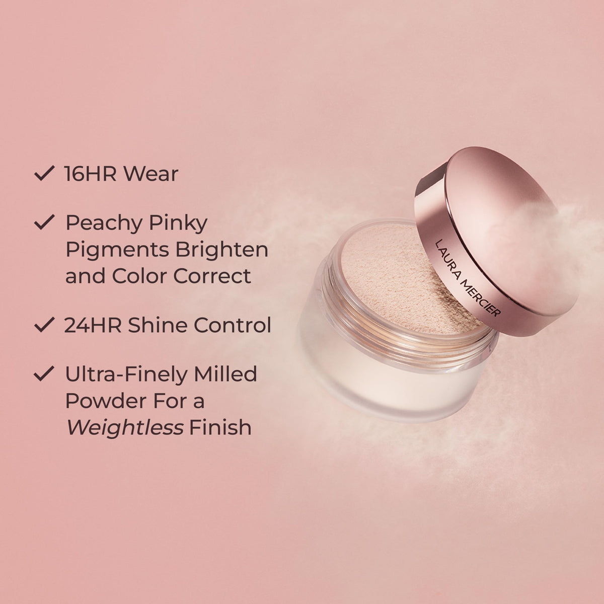Laura Mercier Translucent Loose Setting Powder - 24HR Shine Control, Soft Matte Finish, Long-Lasting Wear, Normal to Oily Skin, 4 Shades for Virtually All Skin Tones