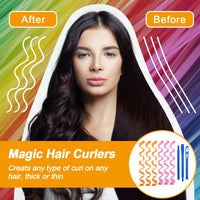 URAQT Hair Rollers for Long Hair, 24Pcs 50cm Hair Curlers No Heat Spiral Curls, Wave Hair Curlers Styling Kit with Styling Hooks for Women Girl, Healthy DIY Hairstyle