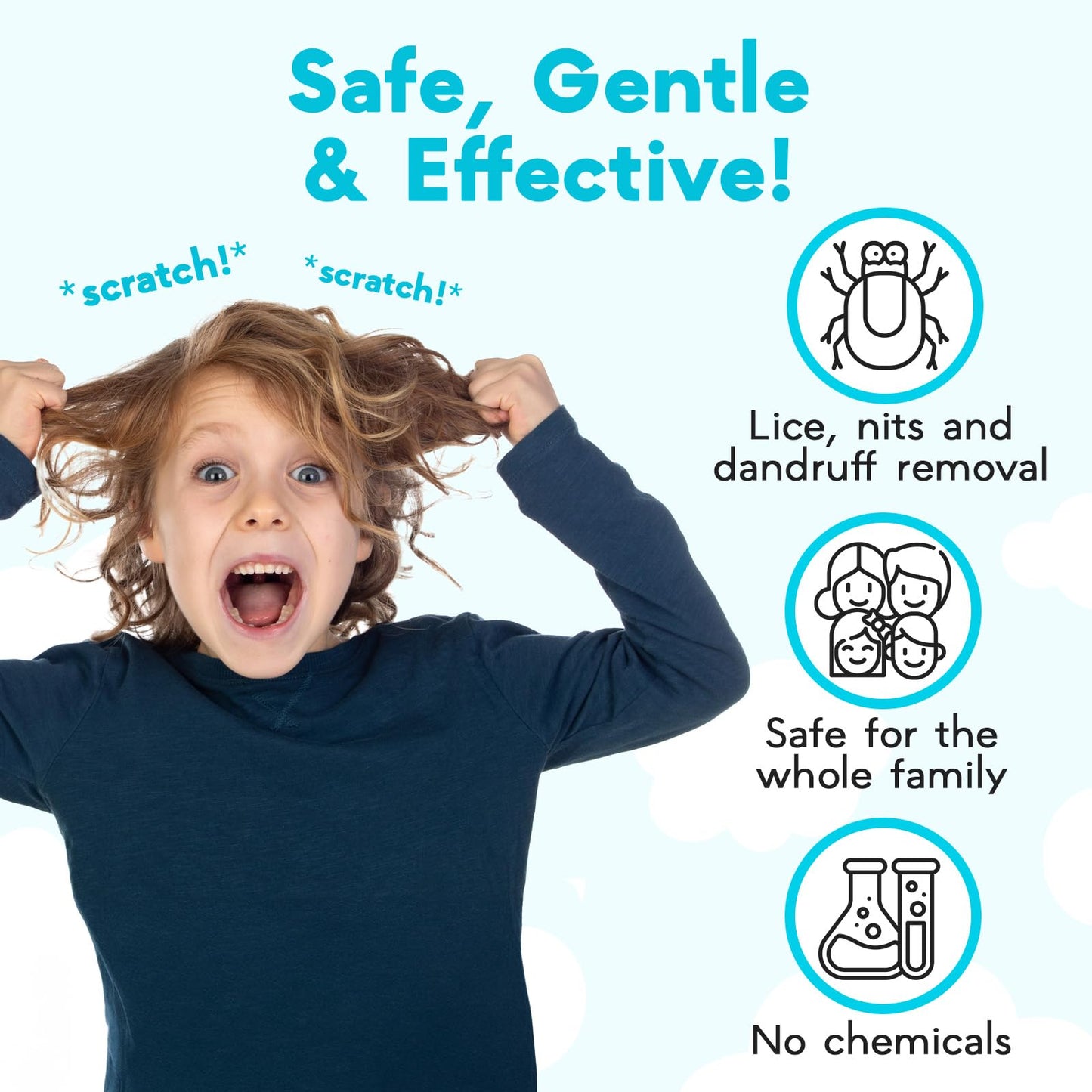 Adamson Lice Comb - Stainless Steel Lice Comb for Kids - Effective Nit Comb - Lice Combs for Thick Hair - Durable and Easy to Clean