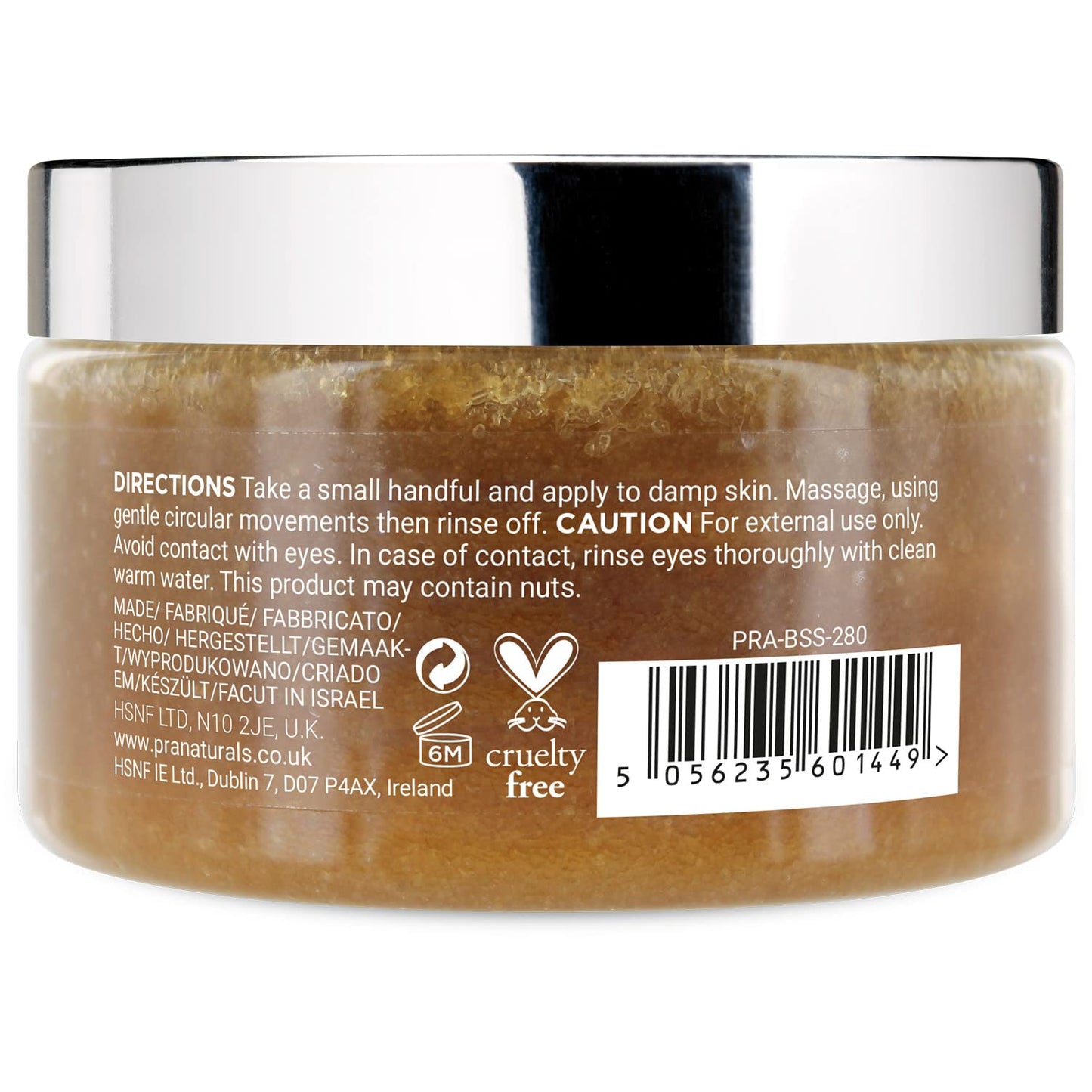 PraNaturals Brown Sugar Body Scrub - Natural Exfoliating Body Scrub - Gently Removes Dead, Dry Skin Cells - 280g