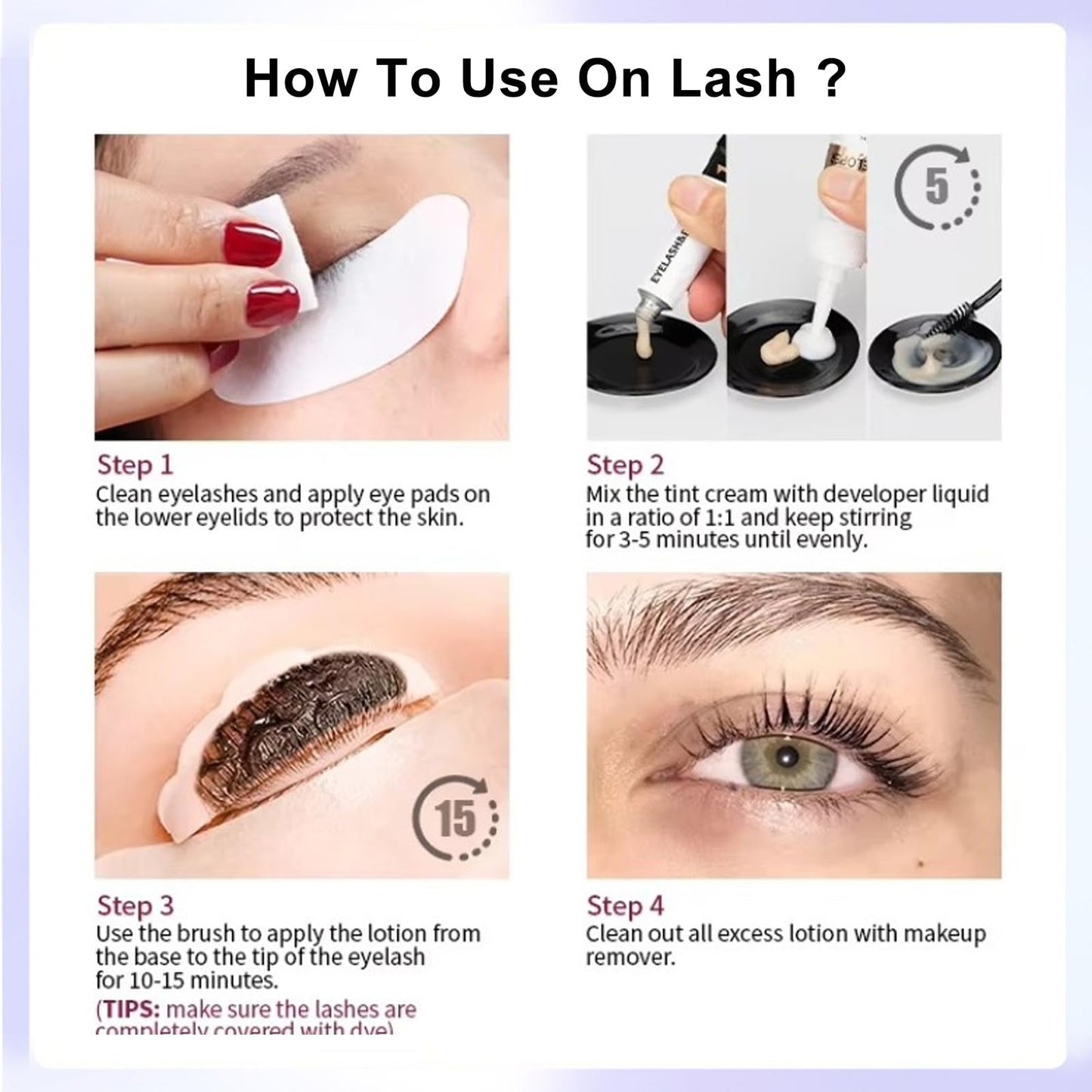 NLFOX Black Eyebrow Tint - 2-in-1 Eyelash Tint & Eyebrow Dye Kit - Waterproof Eye Brow and Lash Tint Kit Long Lasting - Natural Black Eyelash Dye 10min Fast & Easy for Starters Home Use