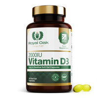 Royal Oak Health Vitamin D3 2000iu (Cholecalciferol) x360 Soft Gel Capsules / 12 Month Supply - High Strength Easy to Swallow Vitamin D Tablet Alternative Supplement for Immune, Muscle, Bones & Teeth
