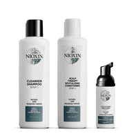 Nioxin 3-Part System, System 2 Natural Hair with Progressed Thinning, Hair Thickening Treatment, Scalp Therapy, Trial Kit