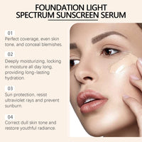 Biomimics Foundation 4 in 1，Moisturizing Concealer，Medium Spectrum with SPF 50，LongLasting & Waterproof,Non-Sticky,Hydrating Color Changing Foundation Light Spectrum for Gym,Sport,Travel(1pcs)