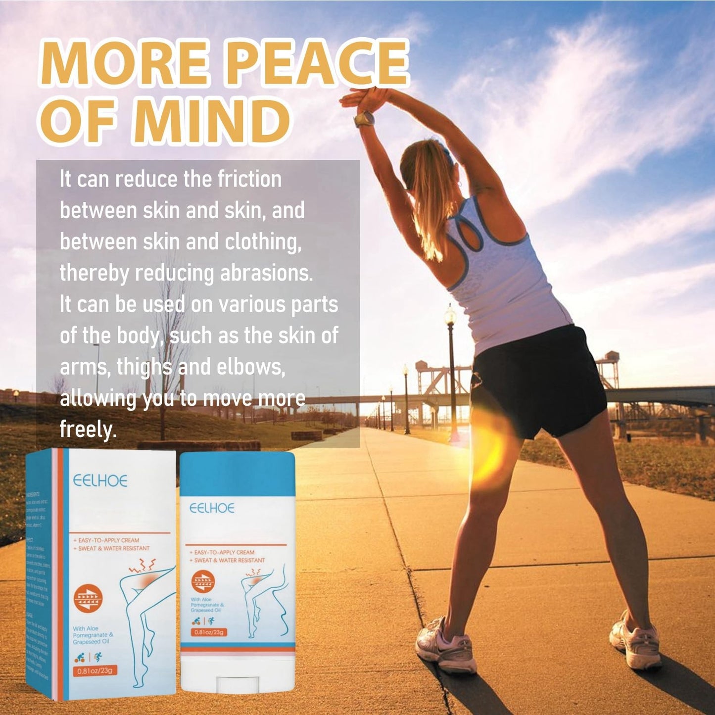 BigyQiu Waterproof Glide Anti Chafing Stick,Anti Chafe Stick,Anti Chafing Cream,Anti Chafe Balm,Anti Chafe Gel,Running Chafe Stick for Heel,Thigh Rescue Anti Friction Stick,Skin Protection