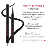 Ruby Hammer Precision Liquid Eyeliner | Pitch Black | Bold. Defining. Long-Wearing | Created by Award-Winning Makeup Artist Ruby Hammer MBE
