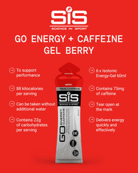 Science in Sport Go Isotonic Energy Gel with Caffeine, Berry Flavour, 60ml (6 Packs)