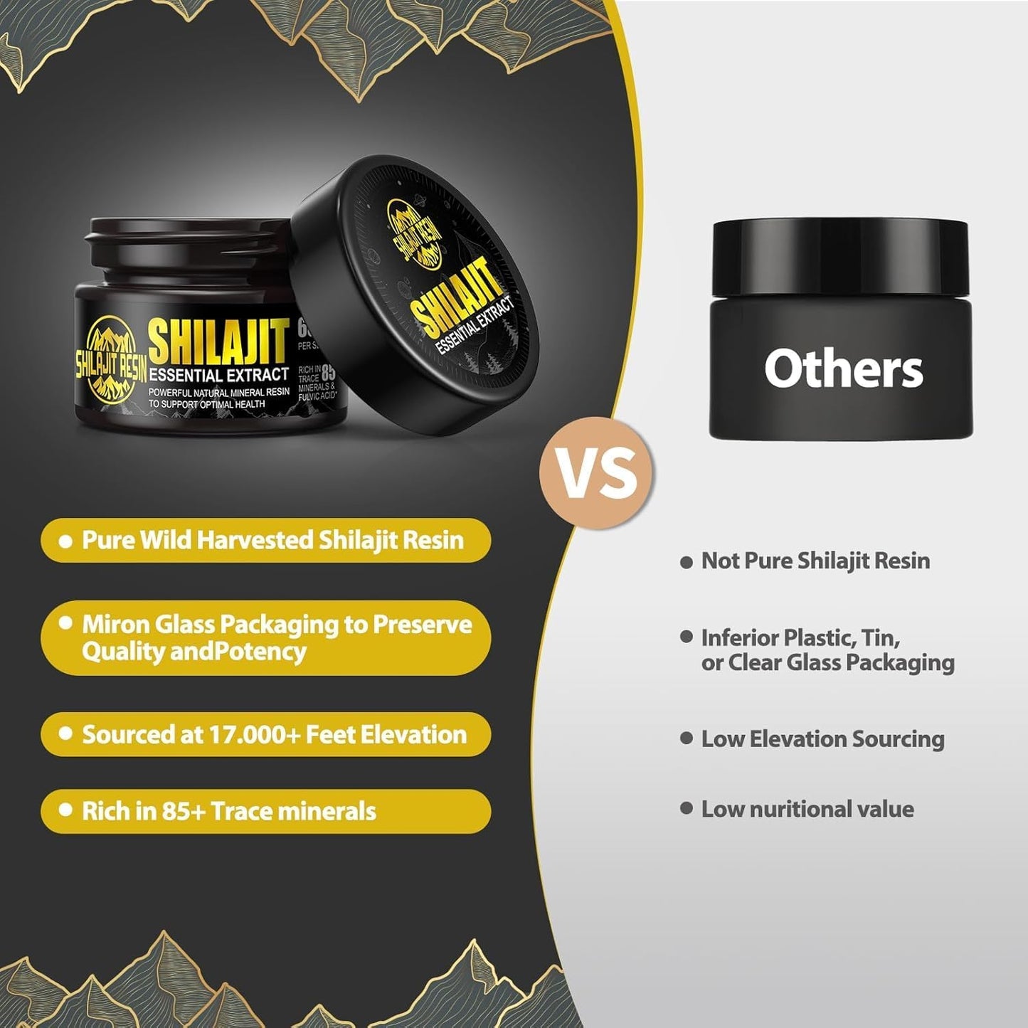 Ymoneyrat Himalayan Pure Natural Shilajit Resin 50g - 3 Months Supply, Gold Grade 100% Pure, Immune System & Vitality Booster, for Men and Women