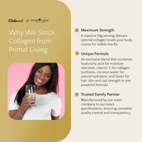 Primal Living Collagen Beauty Powder – 345 g, 30 Day Supply, Daily Bovine Collagen for Skin Elasticity, Hair & Nail Strength, Joint Support – No Added Sugar, Natural Berry Flavour
