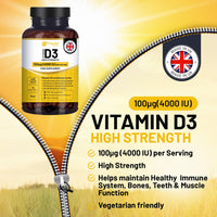 PH PROWISE Healthcare Vitamin D3 4000 IU High Strength I 425 Vegetarian Tablets (14 Months Supply) I Easy Swallow Vitamin D3 Supplement for Immune Support, Calcium Boost, Bone & Muscle I Vitamin D Made in the UK by Prowise
