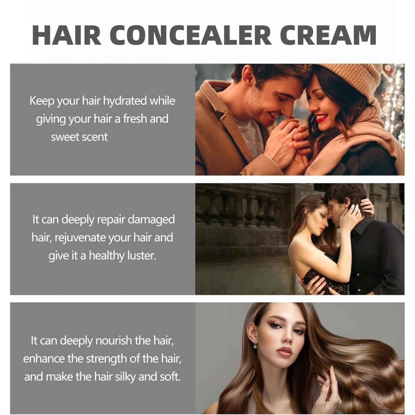 ShunJian 50ml Hair Concealer Cream,Hair Concealer,Ha/ir Dye Stick,Root Cover Up Stick,Root Con/cealer,Enhance Hairline,Natural Volumized Look,Suitable for Women and Men,Long-Lasting and Styling(Dark brown)