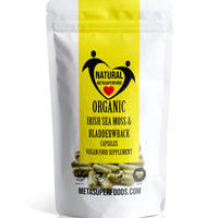 Sea Moss and Bladderwrack 120 Capsules (3600mg) | UK Made | Vegan | Wild Harvested | Non GMO | Dr Sebi