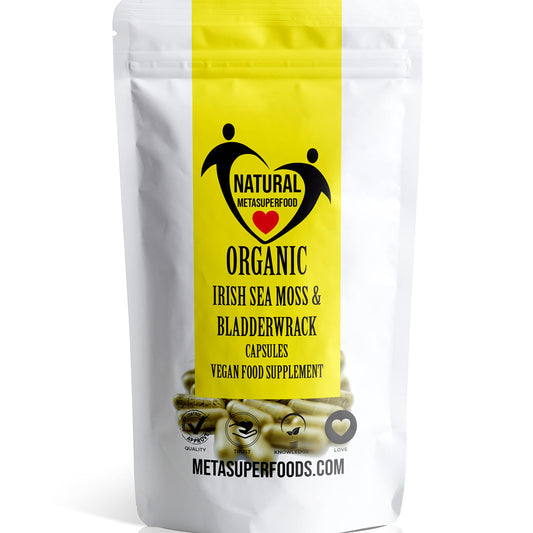 Sea Moss and Bladderwrack 120 Capsules (3600mg) | UK Made | Vegan | Wild Harvested | Non GMO | Dr Sebi