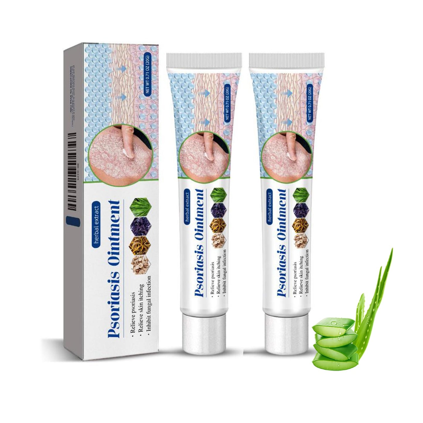 Herbal Skin Relief Cream with Aloe Vera – Soothing Moisturizer for Dry Skin – Lightweight, Non-Greasy Daily Hydration for All Types（2pcs） (2PCS)