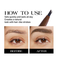 HQDA Magic Liquid Eyebrow Pen & Brow-Fection Angled Brush Eyebrow Pencil – Waterproof, Long-Lasting for Natural-Looking Full Brows (# 04)