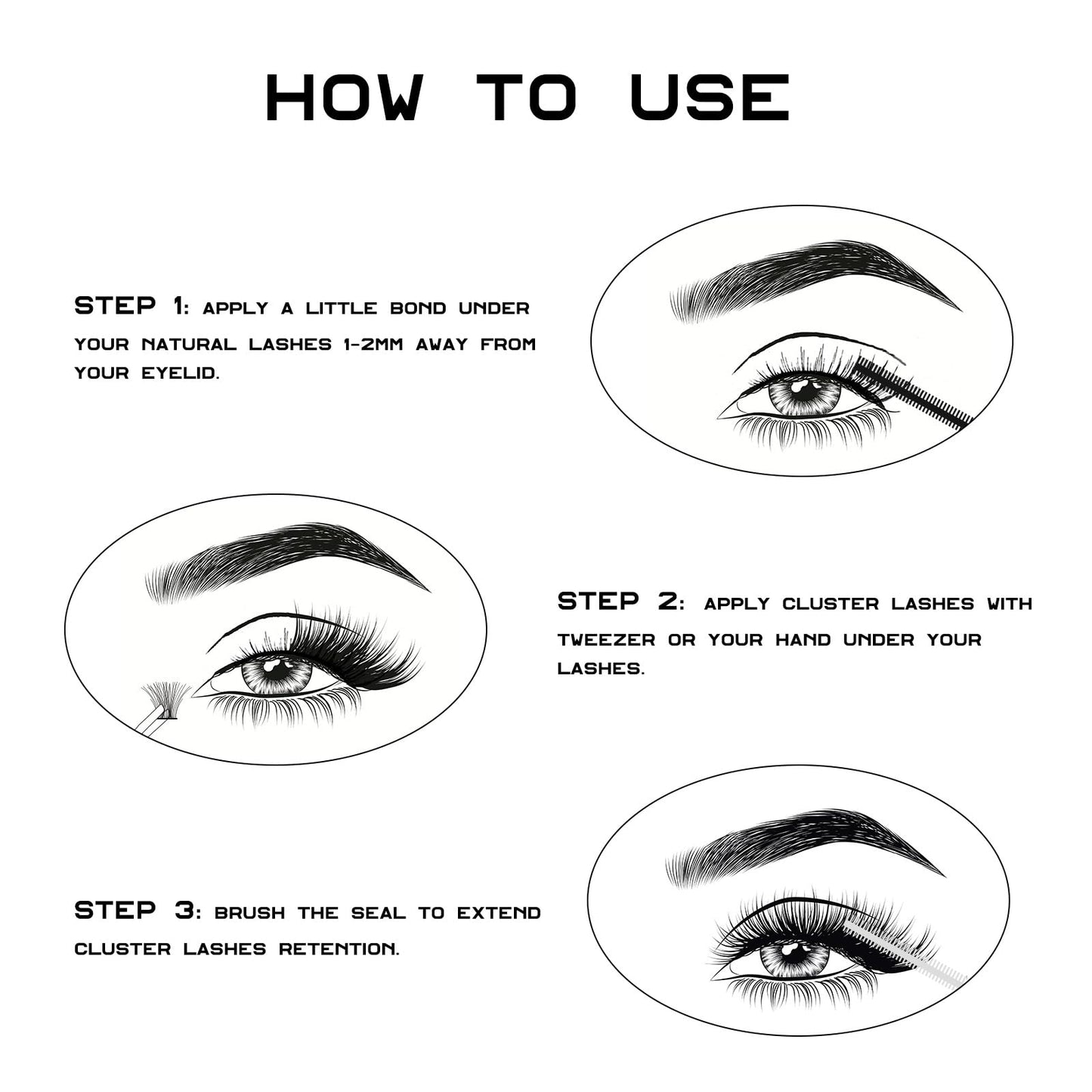 Magnetic SL Individual Lashes 120 Cluster Lashes 3D False Eyelashes Natural Look D Curl Reusable Fluffy Lash Extension Kit with Applicator and Lash Bond and Seal DIY Cluster Eyelash Extensions Mix 10-16MM-DM01