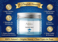 Amlou Shop Nila Face Mask, Natural Blue Clay, Skin Brightening Treatment, 200g
