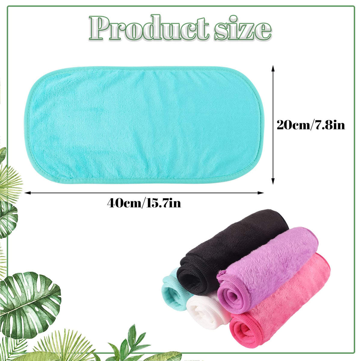 Lanjue 5 Pack Make Up Remover Cloth, 15.75 * 7.87in Flannel Face Cloth Face Wipes for Sensitive Skin Make Up Removing (Black+Violet+Cherry Red+Green+White)