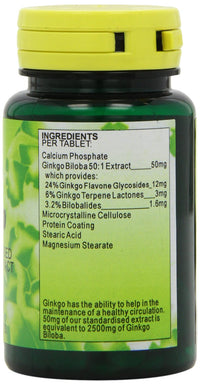 Health Plus Ginkgo 50 Memory Plant Supplement - 60 Tablets