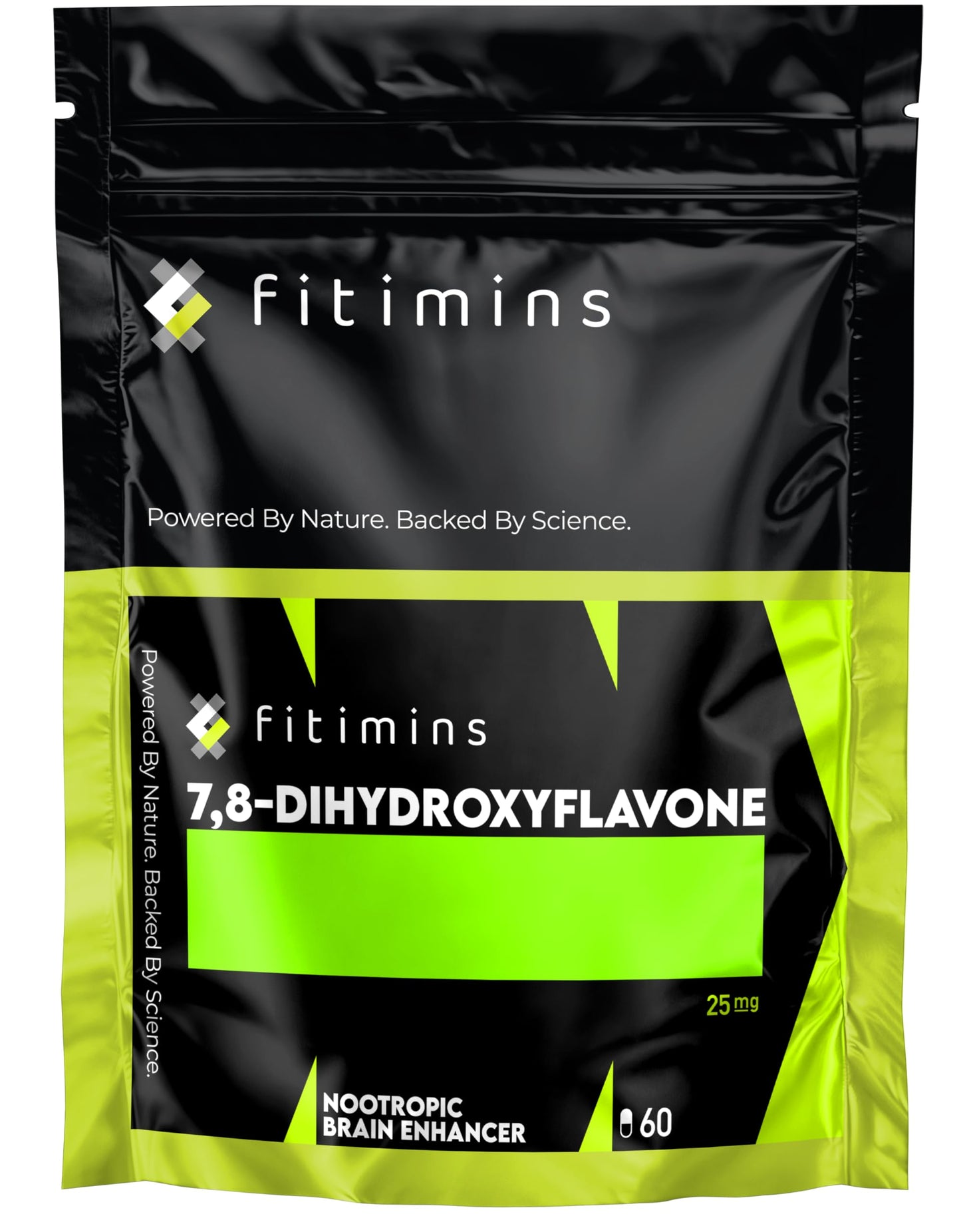 7,8–DHF (Dihydroxyflavone) 25mg Nootropic Supplement | 60 Vegan Capsules, 2 Month Supply | for Memory & Learning Boosting, Protects Cognitive Health, Antioxidant Properties | Fitimins