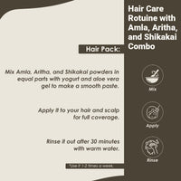 minature Combo Of Amla Powder Aritha & Shikakahi (Pack Of 3) | For Natural Beautiful Hair | Hair Pack for Hair, Conditioning, Smooth, and Shinny, and all types of Hair | 100 Each (100g*3)