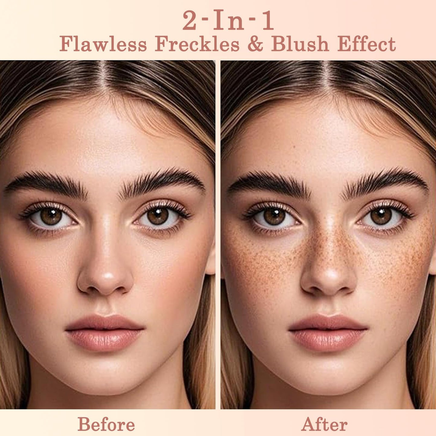 ZoeyShine 2-in-1 Sunset Drift & Freckle Tint for Natural Sunkissed Look, Waterproof Long-Lasting Freckle Stamp with Realistic Faux Effect, Easy to Use Blush for Cheeks Face
