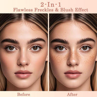 ZoeyShine 2-in-1 Sunset Drift & Freckle Tint for Natural Sunkissed Look, Waterproof Long-Lasting Freckle Stamp with Realistic Faux Effect, Easy to Use Blush for Cheeks Face