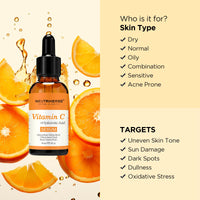 Neutriherbs Vitamin C Serum, Niacinamide Serum For Face, 30ML-Vit C Hydrating Booster with Hyaluronic Acid, Glowing Face Skincare for Women Men, Brighten Skin Moisturiser for Reduces Dark Spots & Evens Skin Tone