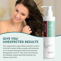 Karseell Protein Cream Leave-In Conditioner Overnight Hair Mask Deep Hydration Protein Cream for Dry Damaged Hair, 200ml