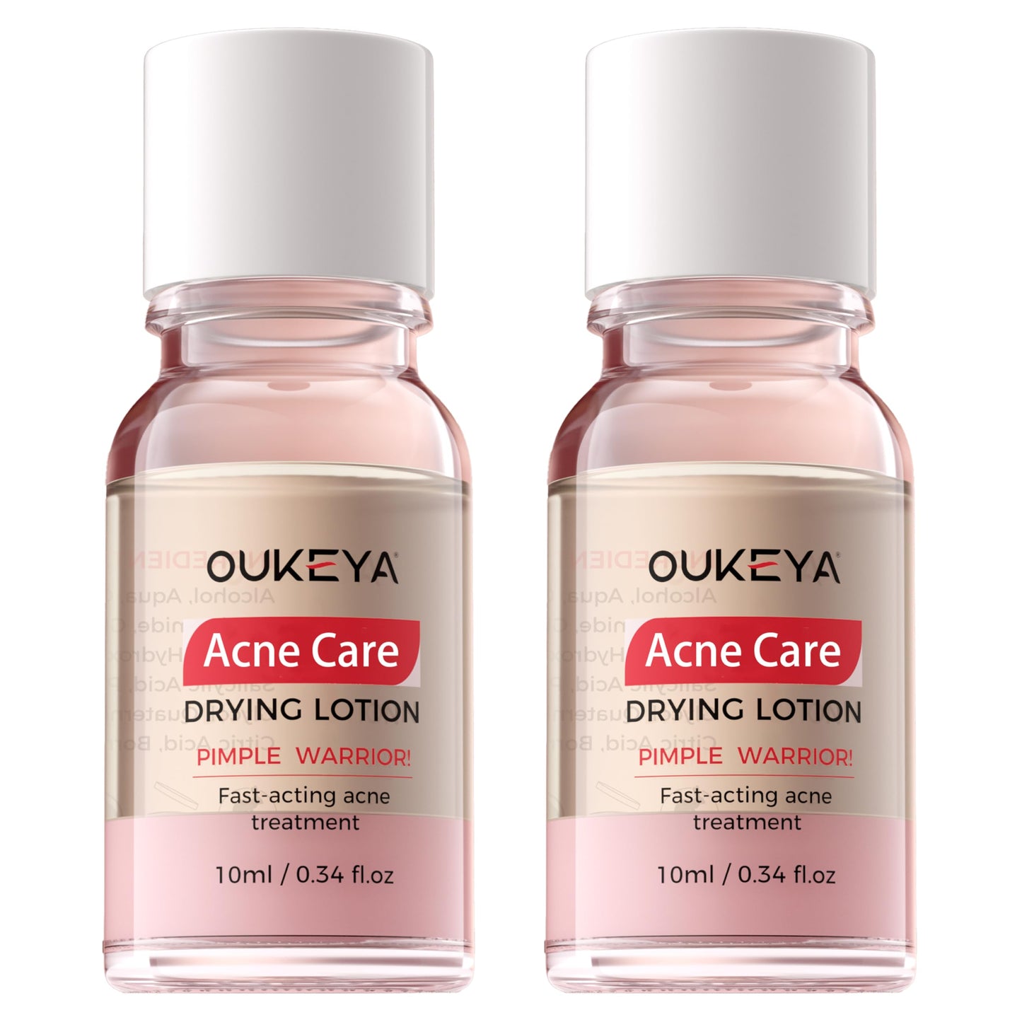 OUKEYA Spot Drying Lotion for Spots 2 x 10ml, Acne Care for Face with Salicylic Acid & Niacinamide, Oil Balancing, Pore Refining, for Acne-Prone and Oily Skin