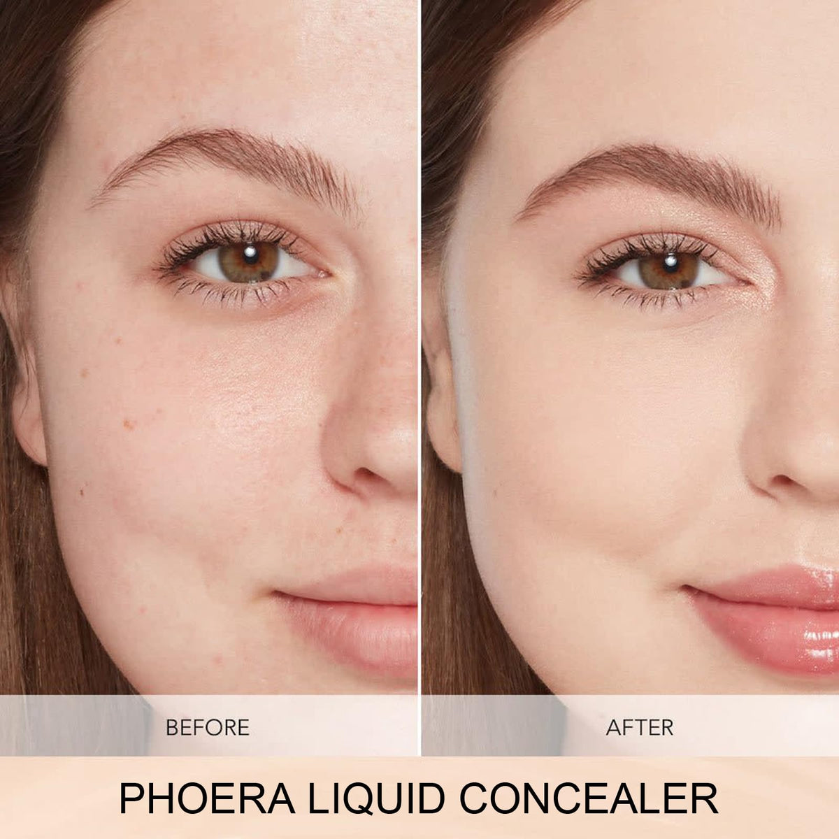 Hilareco PHOERA Foundation,PHOERA Liquid Concealer, Natural Coverage Lightweight Conceals,PHOERA Foundation Makeup for Women (103 Warm peach+103#BEIGE)