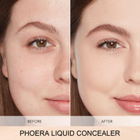 Hilareco PHOERA Foundation,PHOERA Liquid Concealer, Natural Coverage Lightweight Conceals,PHOERA Foundation Makeup for Women (103 Warm peach+103#BEIGE)