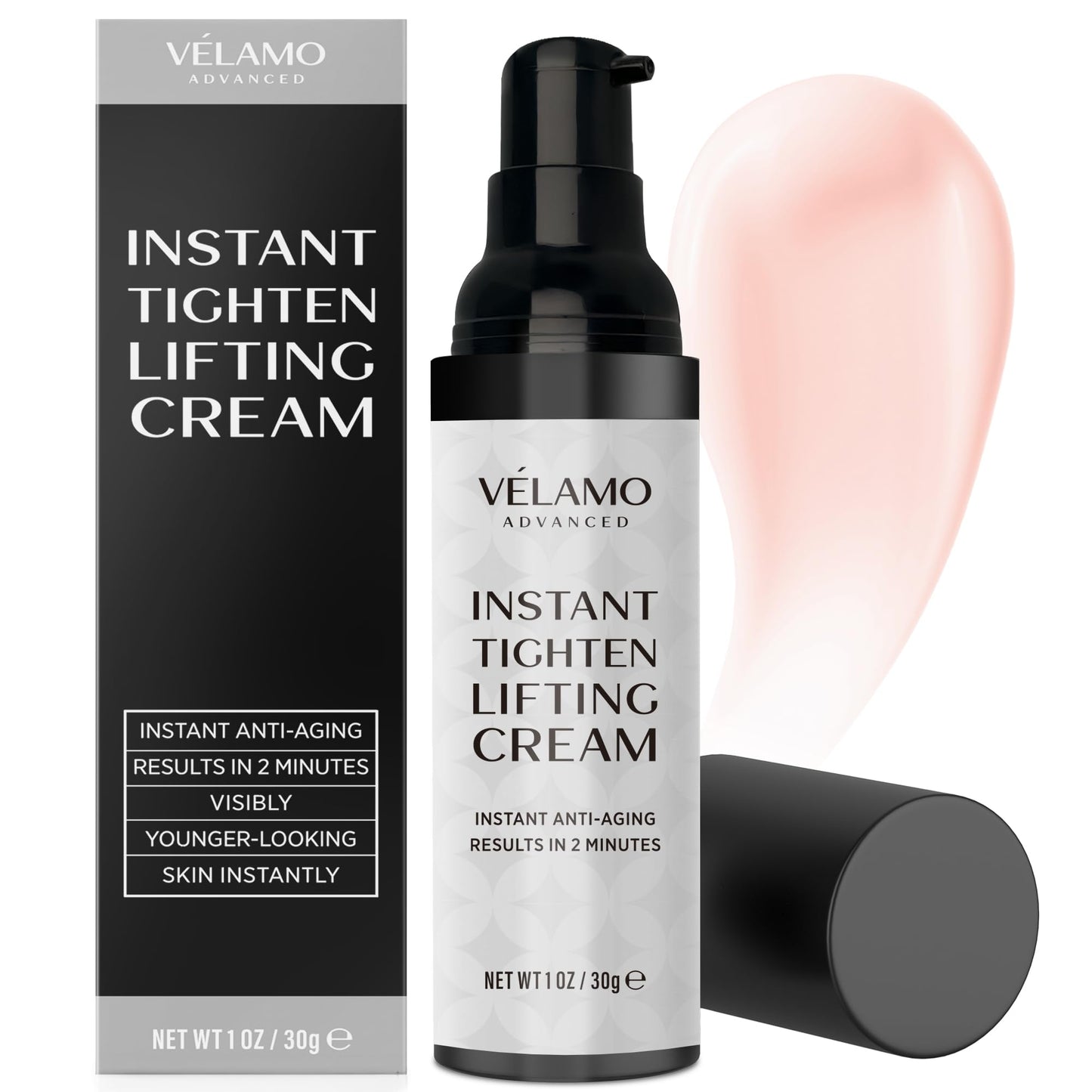 VELAMO ADVANCED Instant Eye & Face Lift Cream: Rapid Under Eye Bags Wrinkles Smile Lines Forehead Lines Remover - Temporary Firming & Tightening Treatment in 2 Minutes, 30g