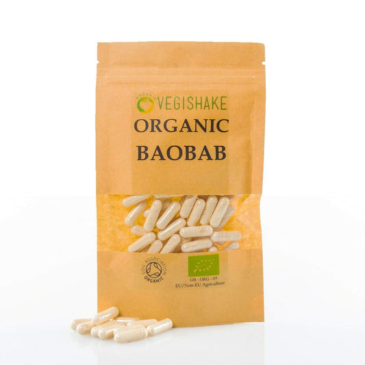 Organic Baobab HPMC Capsule 800mg Supplements Vitamin C Digestion Stomach Health Vegan Halal Kosher (90 Capsules)