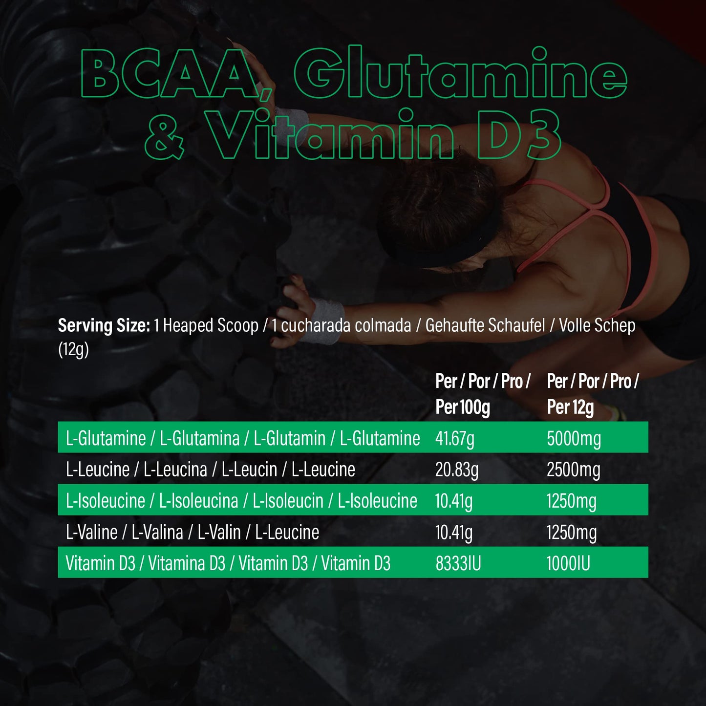 NXT Nutrition BCAA, Glutamine & Vitamin D | BCAAs Amino Acids with Vitamin D3 and L-Glutamine - for Recovery, Gut Health and Muscle Protein Synthesis | 360g - 30 Servings (Kiwi Lime)