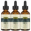 2000mg Liposomal Ashwagandha Liquid Drops, Pure High Strength Ashwagandha Root Extract with 7% Withanolides, 5X Concentration, Absorbed Faster Than Capsules, 60ml (Pack of 3)