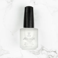 JESSICA Brilliance Top Coat Nail Polish, Quick Dry, High Gloss Finish, Clear, 14.8ml