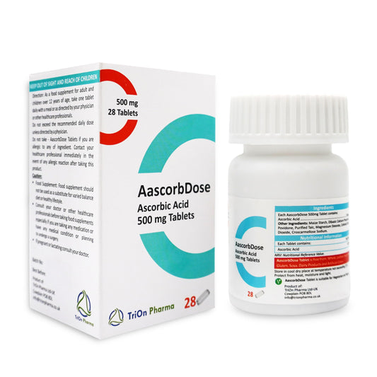 Generic Vitamin C Ascorbic Acid 500mg Tablets, Pack of 28 Tablets