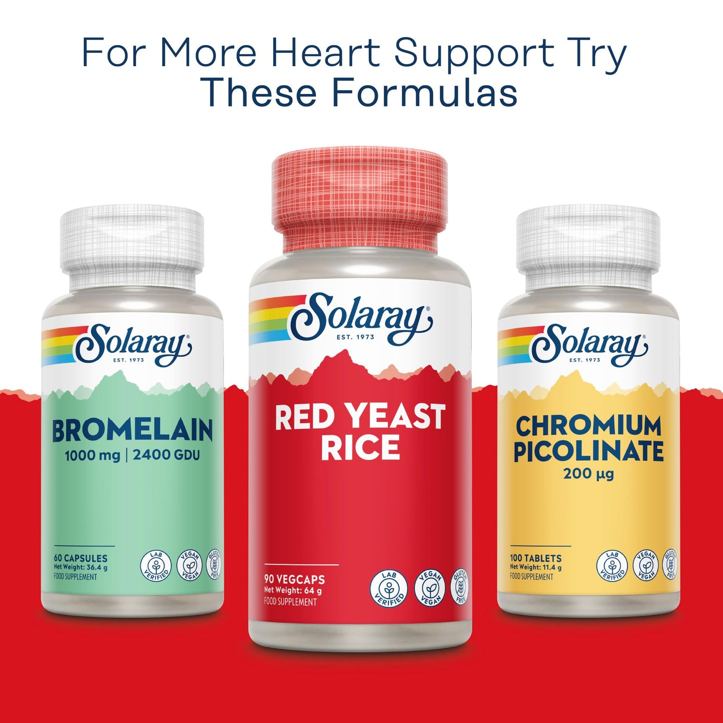 SOLARAY Red Yeast Rice - 90 Vegan Capsules - High Strength Supplement with Monacolin K - Lab Verified - Solaray