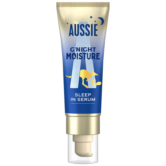 Aussie G'night Moisture Sleep In Hair Serum - Overnight Repair Treatment - 70ml - For Dry, Damaged Hair - Pump Bottle - 8-hour Active Formula, Deep Conditioning Hair Treatment