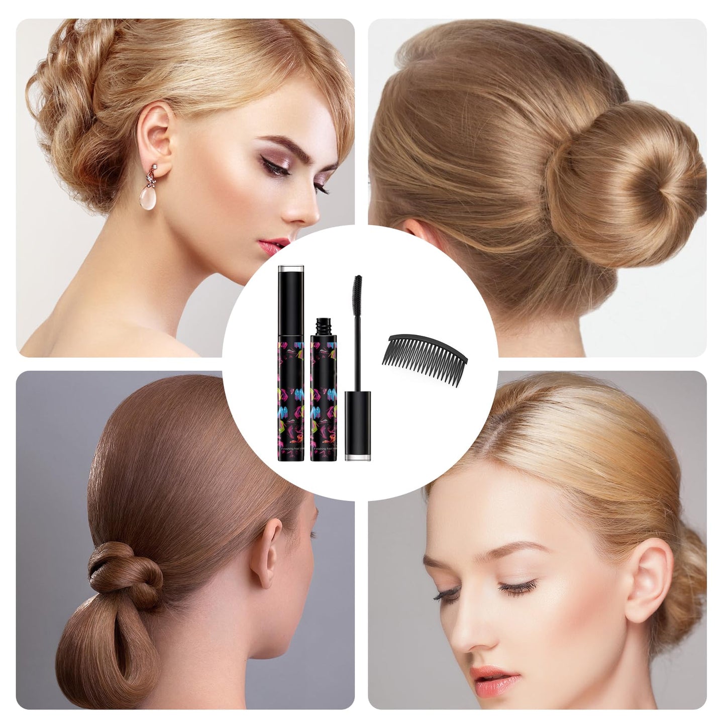 Belligern Hair Wax Stick for Kids,2Pcs 13ml Hair Glue Stick,Hair Wax Stick,Hair Wax Stick Womens with 1 Piece Hair Comb,Long Lasting Hair Slick Stick for Flyaways,Smoothing Frizz Edge