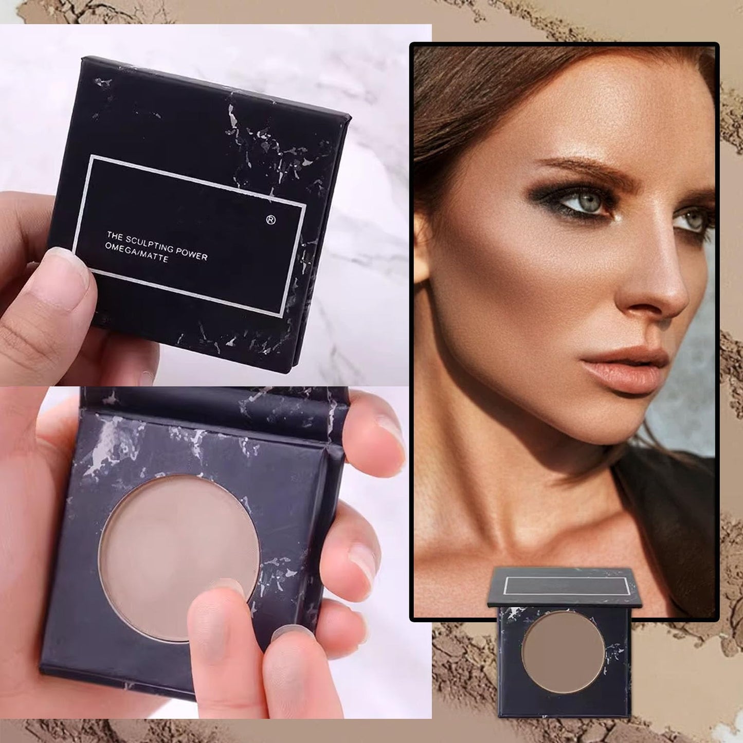 LYNTYAOU Contour Palette Bronzer Powder, Natural Look Make up, Multi-Use Face Shadow Matte 3D Make-up, Long-Lasting Sweat-Resistant, Silky Smooth Contour Makeup for Women & Girls